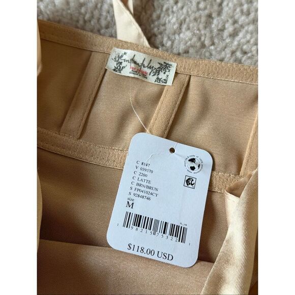 NEW Free People Casino Got Glam Tie Strap Satin Midi Latte Gold Sleeveless Dress - Picture 11 of 12